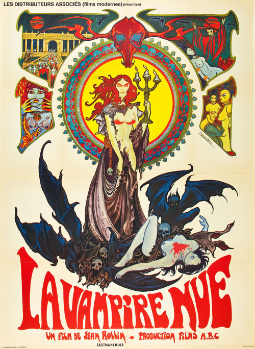 movieposteroftheday: French grande for THE NUDE VAMPIRE (Jean Rollin, France, 1970)Artist: Philippe 