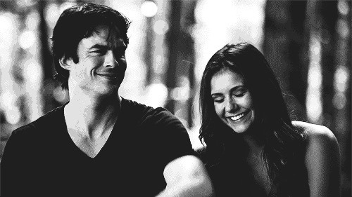 theeskyisthelimit:  All I think about when I see this picture is how much I’m team Delena, and also, why can’t I look as pretty as Nina when I laugh?
