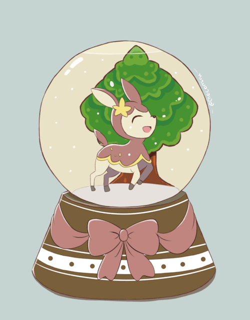 chocomiru02:A Deerling snow globe to celebrate the winter holidays!
