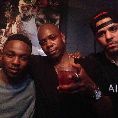 thuglifepanda:  popularunknown:  astrosike:  bitchhimightbe:  teamcole: J. Cole x Dave Chappelle x Kendrick Lamar  THIS PICTURE IS EVERYTHING OMMMG  And 50 cent  ^^^^ lol  J cole looks like he’s getting ready to rape the person taking the picture