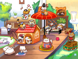 thousandskies:  All the rare cats from Neko Atsume. The art print will be available at Anime Expo 2015 Artist Alley table B82-83. 