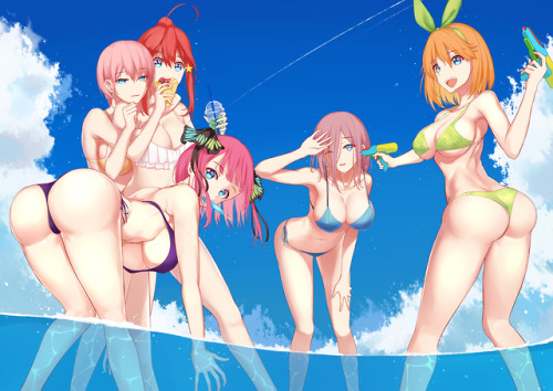 a-titty-ninja:  「五等分の夏」 by しがつ๑ Permission to reprint was given by the artist ✔.