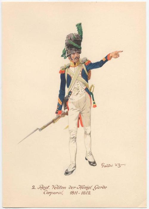 napscloset:Chasseur du 2ième Régiment de la Garde Royale, Westphalie, 1811-1812 - Knötel