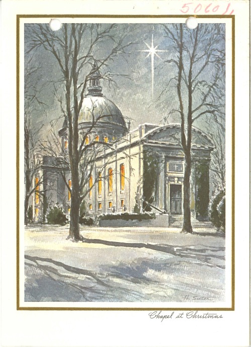 Seen here is the front of the holiday card sent by the US Naval Academy to the Commandant of the Fou