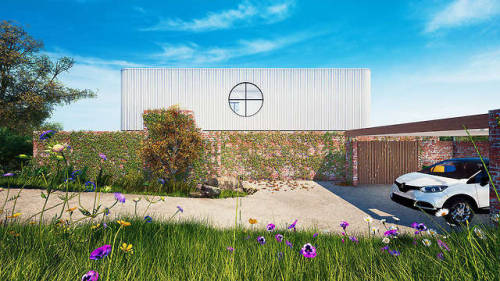 The Eden House is recognisable from its distinctive, round solitary window placed in the centre on t