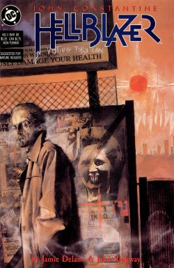 dcdark:  Hellblazer #3, March 1988. Cover by Dave McKean. Probably won’t get a more relevant time to re-blog this.  Yes, Maggie Thatcher.  A prime example that the degree of success in implementing your policies is much more important to be considered