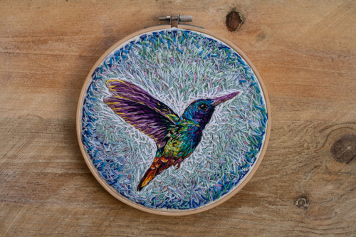 itscolossal:  Flowers Embroidered on the Strings of Vintage Rackets and Other Thread Artworks by Danielle Clough