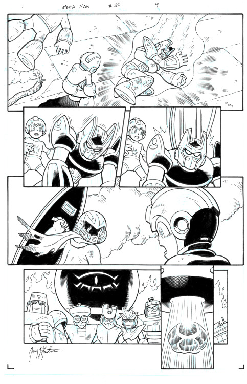 New batch of inked Archie Mega Man pages from Gary Martin. And for once, I’ve fully scanned them, ra