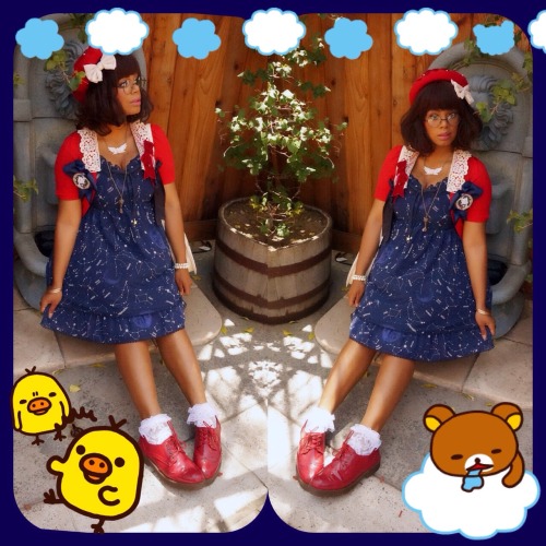 skullita: Cosmic Baby~ My OOTD for a swap meet we had today! It was soooo hot &gt;_&lt; so t