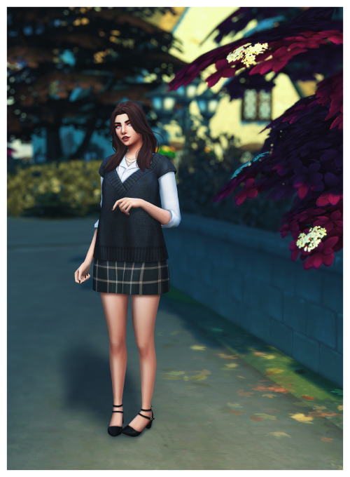 Hair by @ravensimTop by @soolaniSkirt by @its-adrienpastelShoes by @jius-simsNecklace by @oakiyo