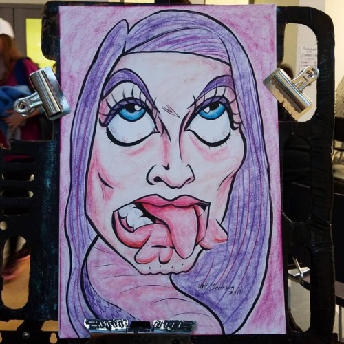 Fell in love with a purple lizard lady . . . . . #caricatures #caricarurist #traditionalmedia #artstix #ink #artistsontumblr #artistsoninstagram #art #portrait #funnyportraits  #Massachusetts