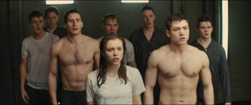 shirtlessthomas:  Taron Egerton and Edward Holcroft shirtless in Kingsman: The Secret Service