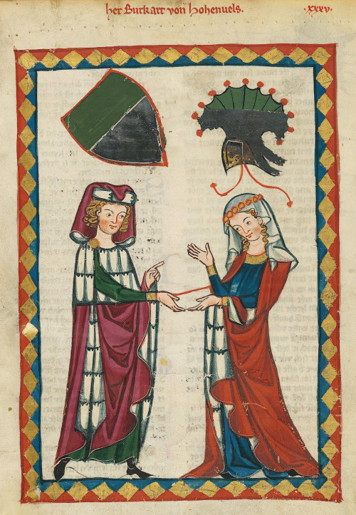 Illustrations from the Codex Manesse by the Grundstockmaler, 1305-1315