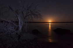 imickeyd:  Sergey - Sunset moon over the Issyk-Kul Good night :) 