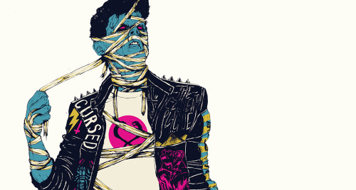 animatedgriff:  After watching Queens of the Stone Age live at the Manchester Arena last night, I feel obliged to showcase the work of Liverpudlian illustrator, Boneface. He’s the man behind all the artwork for the latest Queens album, …Like Clockwork.I’m