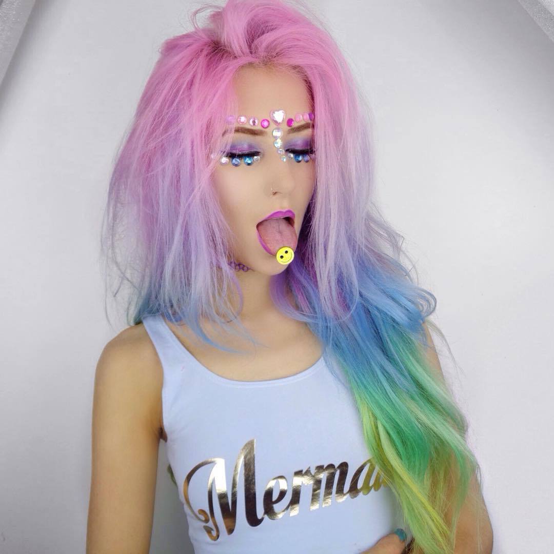 Rainbow Hair Colour, color-head: mermaid clothes here