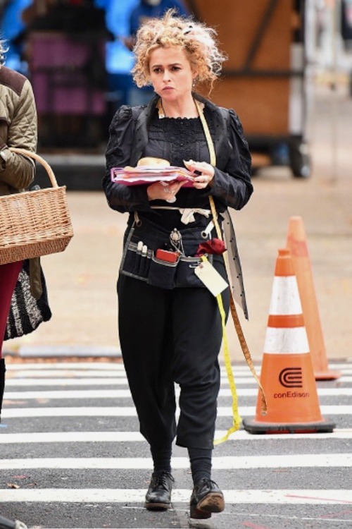 Helena Bonham Carter is seen on the set of &lsquo;Ocean&rsquo;s Eight&rsquo; in the Brooklyn borough