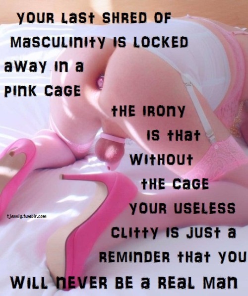 tgirlinthemirror: tiffygurl:  sissyforced-chastity:  Now only anal. Be a real girl!