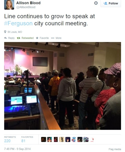 iwriteaboutfeminism:  City Council meeting on Tuesday night in Ferguson. Part 5. 