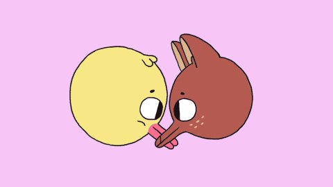 pug-of-war:  Muscles McQuack and Sally Bambino making out. 