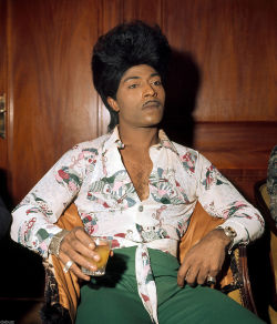 hotrufftrade:   rocknrollstation59:  Little Richard  The TRUE King of Rock &amp; Roll music. Little Richard is the forefather of Prince, James Brown, Jimi Hendrix, Marvin Gay and Michael Jackson. 