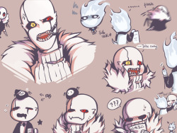 nolen-b:  My AU’s gaster…… 两种笔刷，两种风格_(:зゝ∠)_