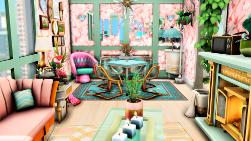 Bright Eclectic Apartment (1312 21 Chic Street) Your Sims will love living in this bright, fun eclec