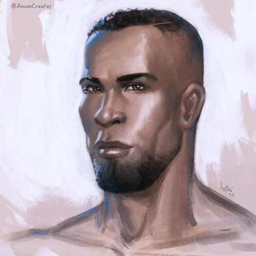 Leaving inks for a bit, I returned to color for this limited palette study of the head. Also some cl