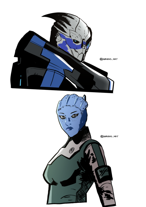 First time drawing Garrus and Liara