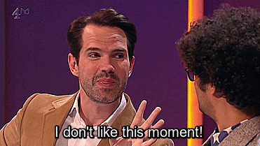itsgeekylife:  Was it something I said? part 2The evil of Jimmy Carr…I curse Jimmy Carr that his itsy bitsy genitalia will fall off. (before I get hate mail this is full of sarcasm.)