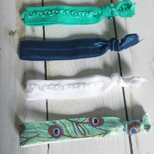 Peacock elastic hair ties //McCoyFarmhouse