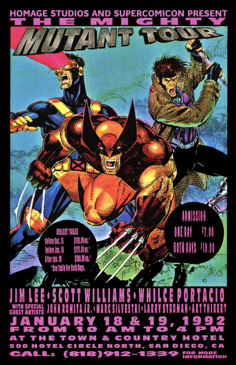 Promo poster for X-Men: The Mighty Mutant Tour featuring art by Jim Lee and Scott Williams (1992)30 