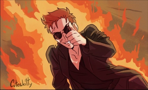 cuteskitty:I was expecting Crowley to be on fire at some point in the last episode, so here is my ar