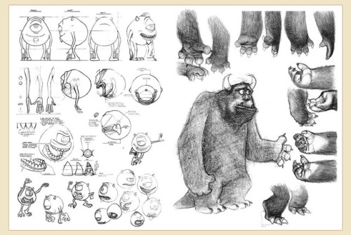 weirdlandtv:Pixar animation art for Monsters, Inc., A Bug’s Life, Toy Story, and WALL-E.