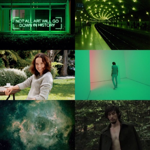 dontgogradymyheart:Daisy Ridley and Adam Driver/ Rey and Ben Solo Aesthetic: ColorsWhich one is your