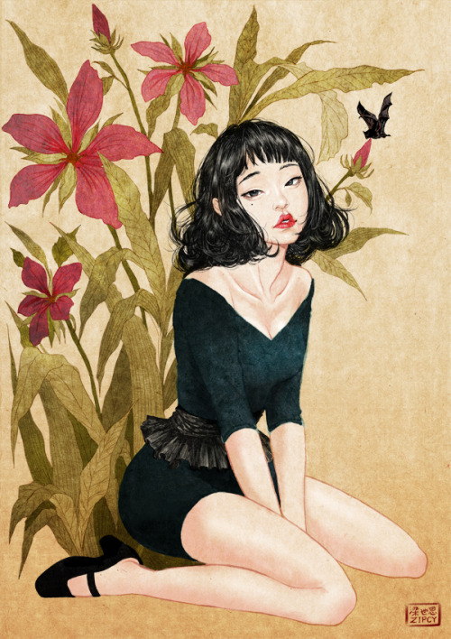 The girl has mystic eyes.- Illustrator Zipcy 