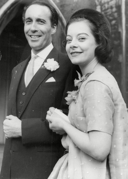 christopherleefan:Christopher Lee with his wife Gitte on their wedding day, 17th March 1961