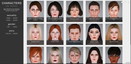 satellite-sims:It’s time to present my characters page! Yes, finally!I had a dream about making it a