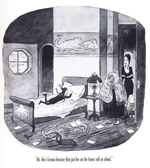 oldnerdybasterd: krustie: The original Addams family comics were the fattest mood Cartoonist Charles