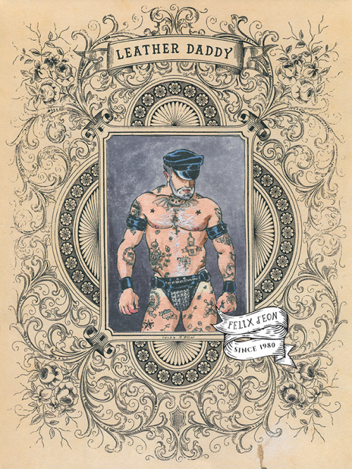 Leather Daddy and Muscle Bear. Victorian leather. Both are available as prints in my Etsy shop. Just