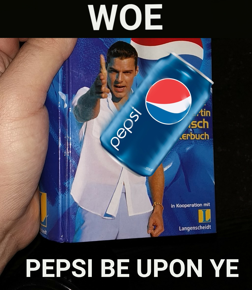 garbage-empress:shiftythrifting:  A Pepsi branded, Ricky Martin themed, Spanish/German