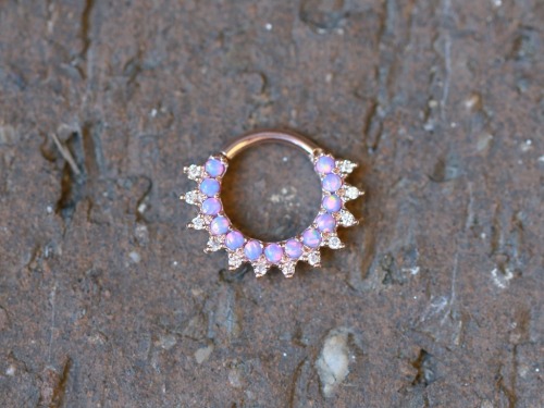 Gem Kolo in rose gold with CZ and lavender opals by BVLA