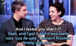 sherlockens:  M: So we checked that we were both single. A: Which we were. M: Well