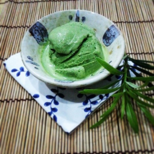 Matcha Tea Ice Cream - tons of matcha, use brown sugar instead of white sugar, and then add some egg