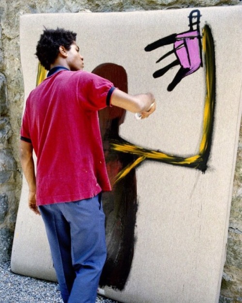 starworksartists - #JeanMichelBasquiat painting in St. Moritz,...