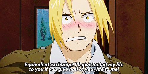 veliseraptor:  #the Edward Elric method of Telling Someone You Have Feelings For Them #point at them and yell very loudly that you have feelings without actually saying you have feelings (via goldperson) Edward Elric: Feelings Means Aggressive Pointing