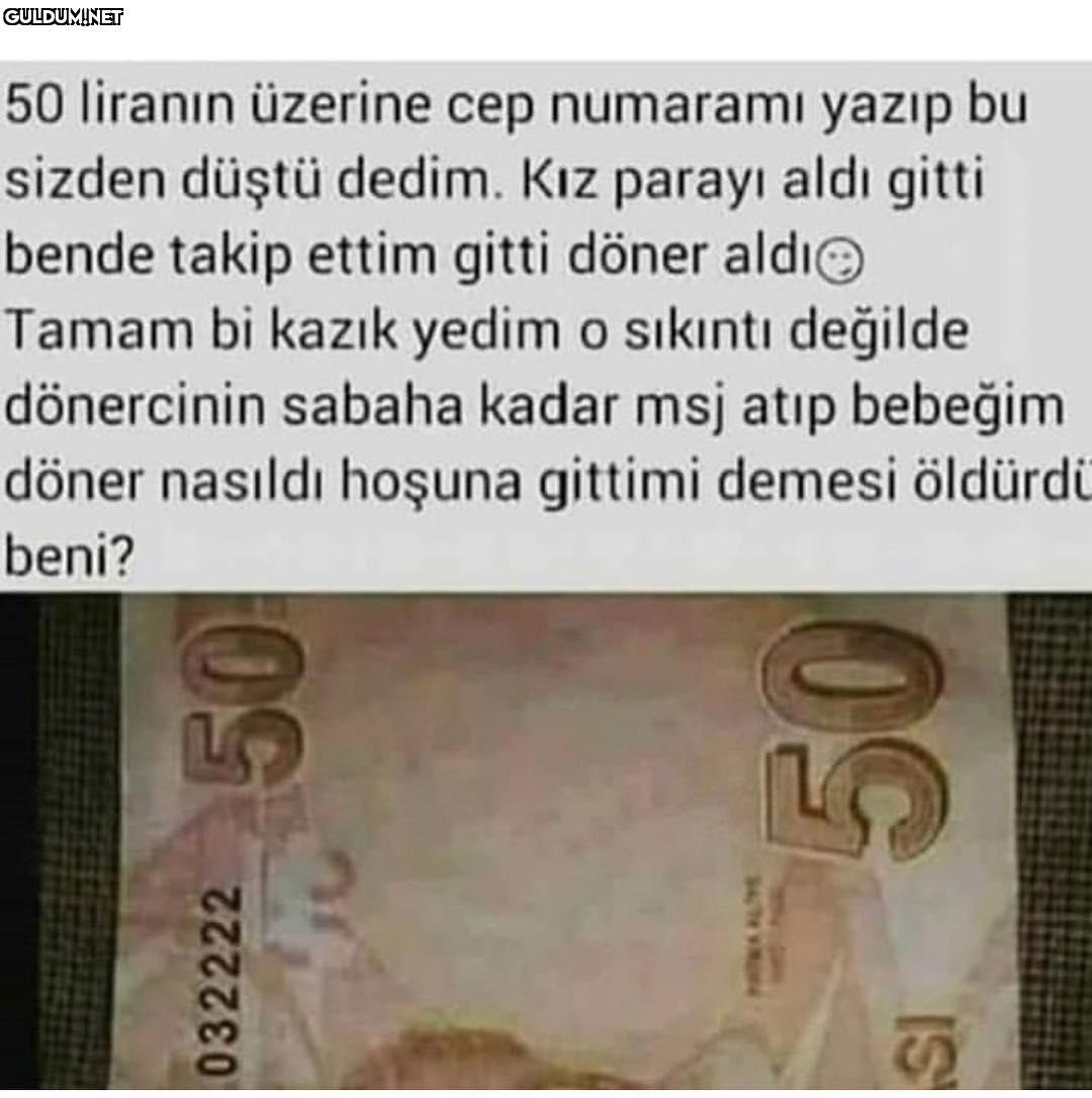 50 liranın üzerine cep...