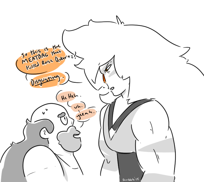 “So where’s the weapon you used to slay her, ‘mighty’ meat?”“Hoo-boy.”