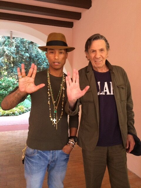 mikemeltzer:  Pharrell and Leonard Nimoy hanging out.