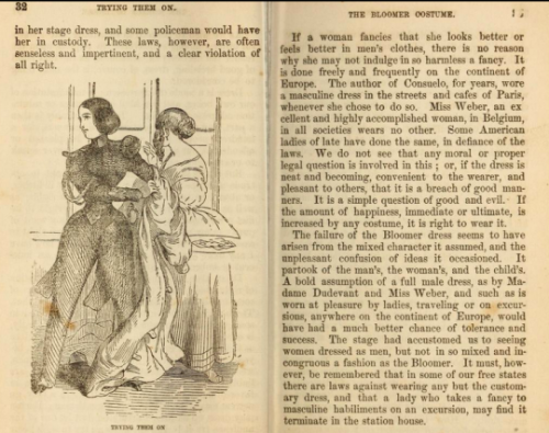 Women in bloomers, 1855The commentary is fantastic.